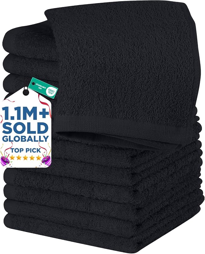 DAN RIVER 12 Pack Wash Cloths for Showering by DanRiver