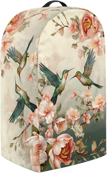 Hummingbirds Flower Blender Dust Cover Stand Mixer or Coffee Maker Appliance Covers with Drawstring, Anti Fingerprint Polyester Dust Proof Stain Resistant Blender Cover for Home Kitchen