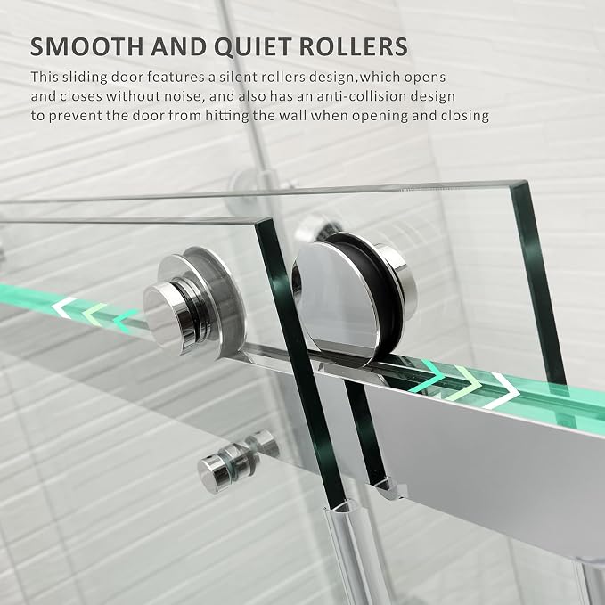 Frameless Shower Door 56-60'' W x 62'' H - Image 2
