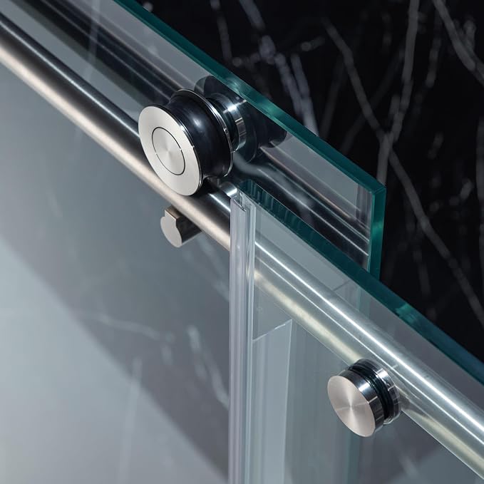 Woodbridge 57.5-60" Wx76 H Soft Close Frameless Shower Door, 3/8" - Image 9