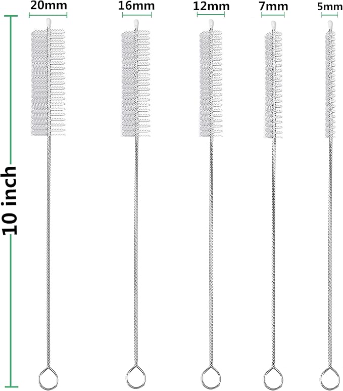 Straw Cleaner Brush Long 10 inch, 10-PCS Straw Brush of Bristles Diameter - Image 2
