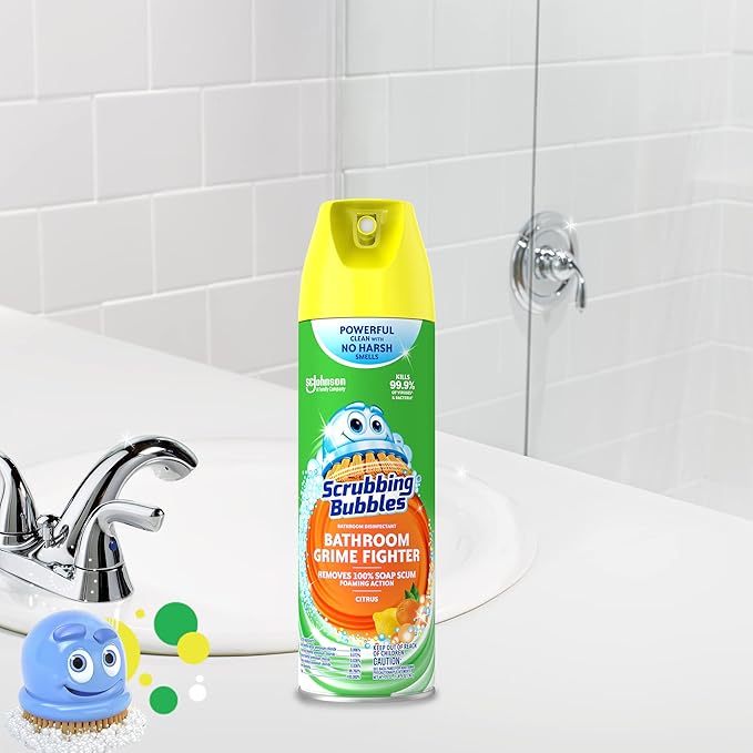 Scrubbing Bubbles Bathroom and Shower Cleaner Aerosol, Foaming Action Bathroom - Image 3