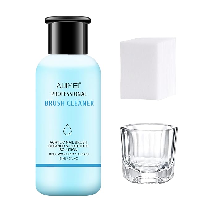 AIJIMEI Nail Brush Cleaner Gel Set Fast Cleaning Nail Brush Cleaner Easy To Use by AIJIMEI