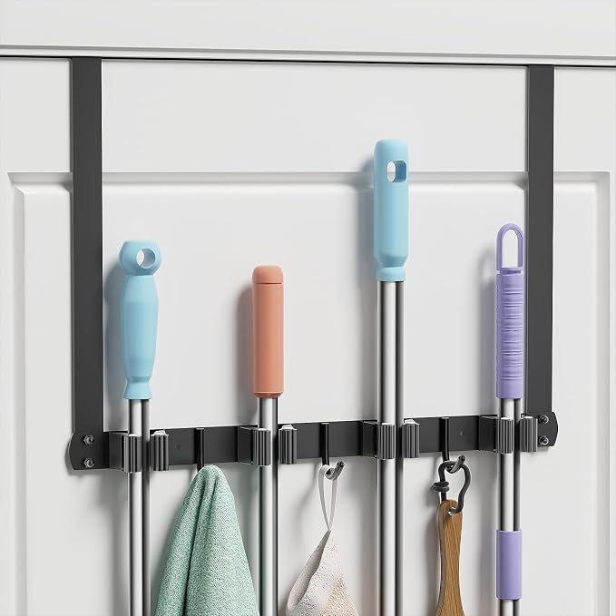 Broom and Mop Holder Over the Door, Broom Holder by DEYILIAN