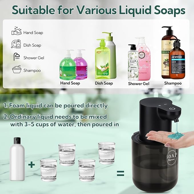 2 Pack Automatic Soap Dispenser, Touchless Automatic Liquid Soap Dispenser - Image 6