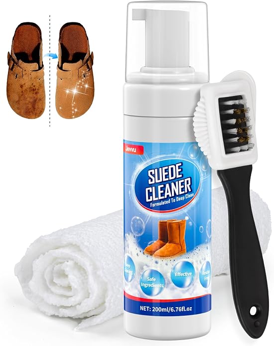 Suede Shoe Cleaner, 6.76 fl oz Suede and Nubuck Cleaning Kit by Jevvu