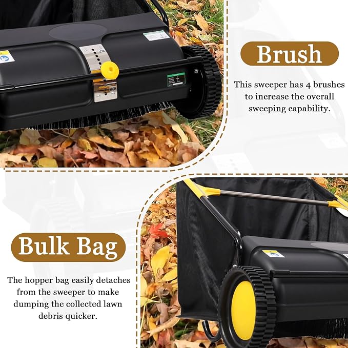 26 Inch Lawn Sweeper Push Hand Powered - Image 6