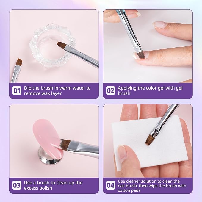 AIRSEE Nail Art Clean Up Brushes, Painting Brushes, Art Design DIY Tools - Image 8