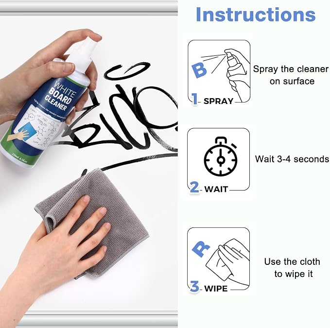 8 Pack Whiteboard Cleaner Spray 8.5oz Dry Erase Board Cleaner - Image 7