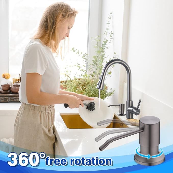 WEWE in Counter Soap Dispenser for Sink, Kitchen Faucet Soap Dispenser Kitchen - Image 3