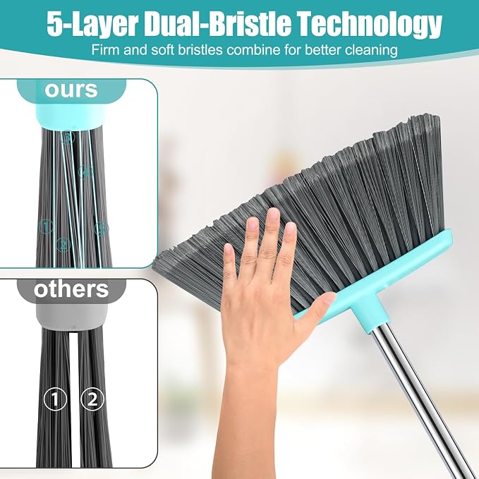 Upgrade Broom and Dustpan Set, Silicone Broom, Long Handle Broom - Image 6