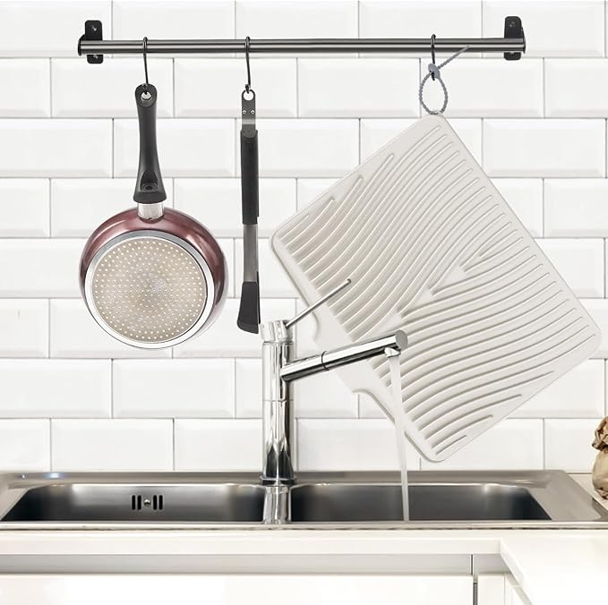 Silicone Dish Drying Mat for Kitchen Counter, Dish Drying Pad, Non-Slip Drain - Image 5
