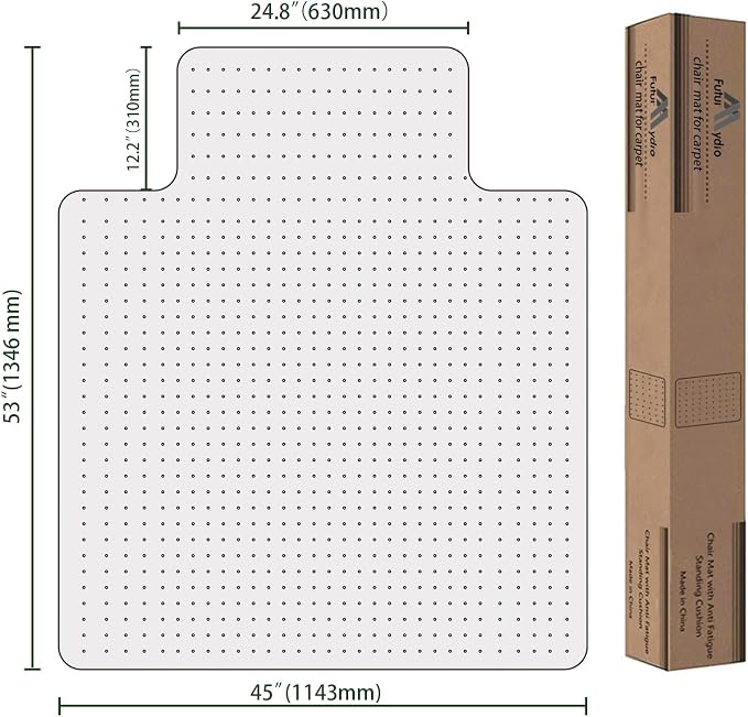 FuturHydro Desk Chair Mat for Flat to Low Pile Carpets, Transparent Mats for - Image 6