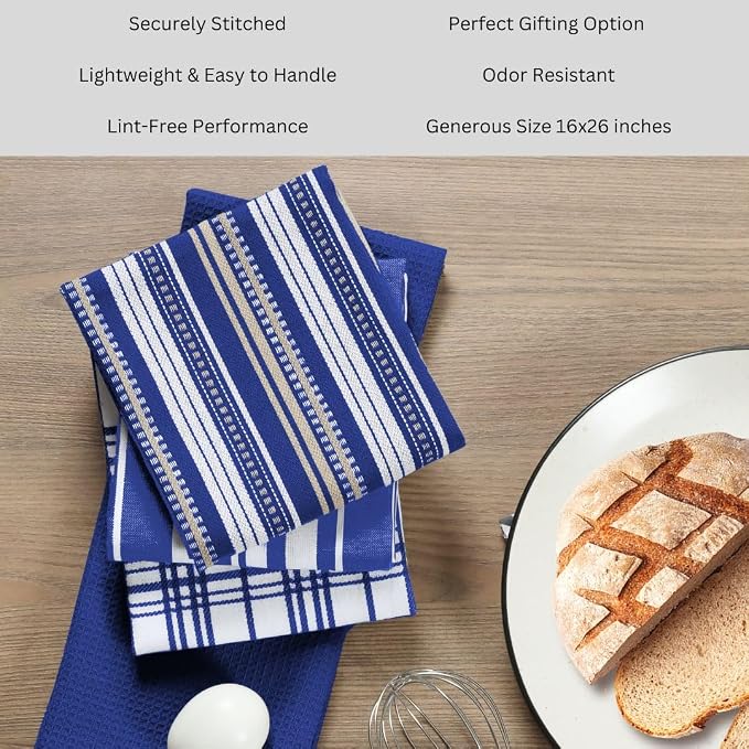 Assorted Kitchen Towels Large 16x26 Inch 100% Cotton Set of 5 - Image 7