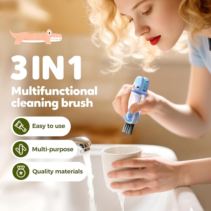 3 in 1 Cup Lid Gap Cleaning Brush Set, Silicone Cup Lid Gap Cleaner, Home - Image 2