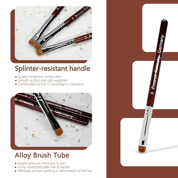 Present Gel Nail Brush, UV Gel Nail Brush, Nail Art Tips Builder Brush Pen - Image 7
