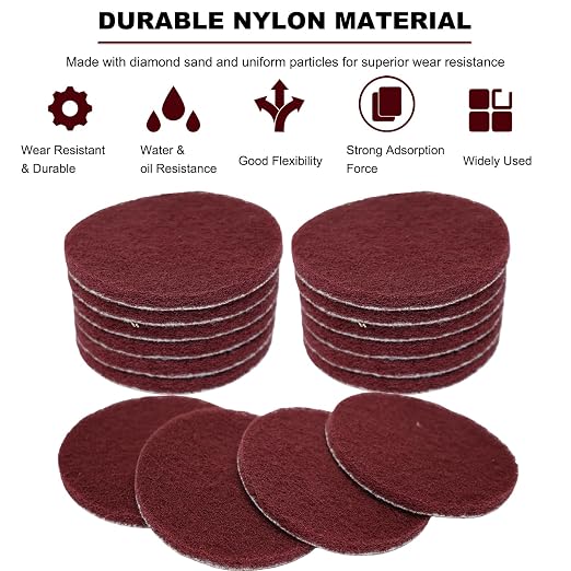 20 PCS 4 Inch 400 Grit Hoop and Loop Scrubber Scouring Pads Drill Scuffing Disc - Image 4