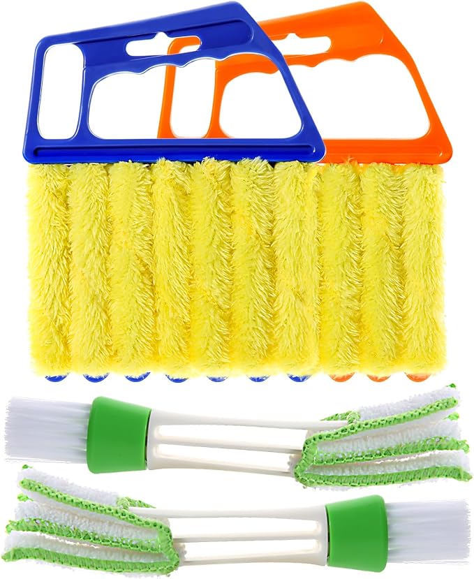 4Pcs Window Venetian Blind Cleaner Duster Tool, Washable 7 Fingers Dusting by EVEPRUS