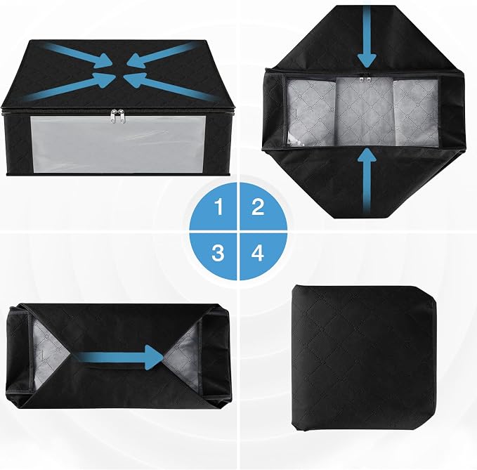 HomeHacks Storage 3-Pack Clothes Organizer Storage Bags Foldable Storage Box - Image 7