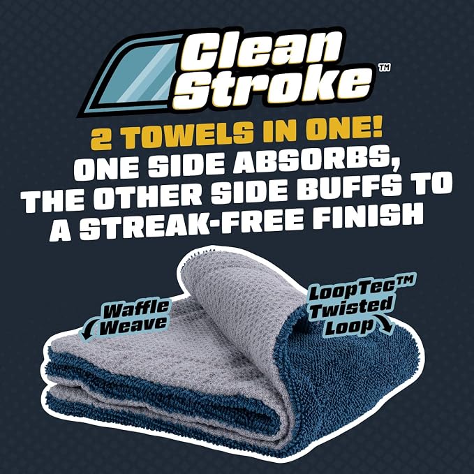Chemical Guys Clean Stroke Dual-Sided Microfiber Glass Towels - Image 2