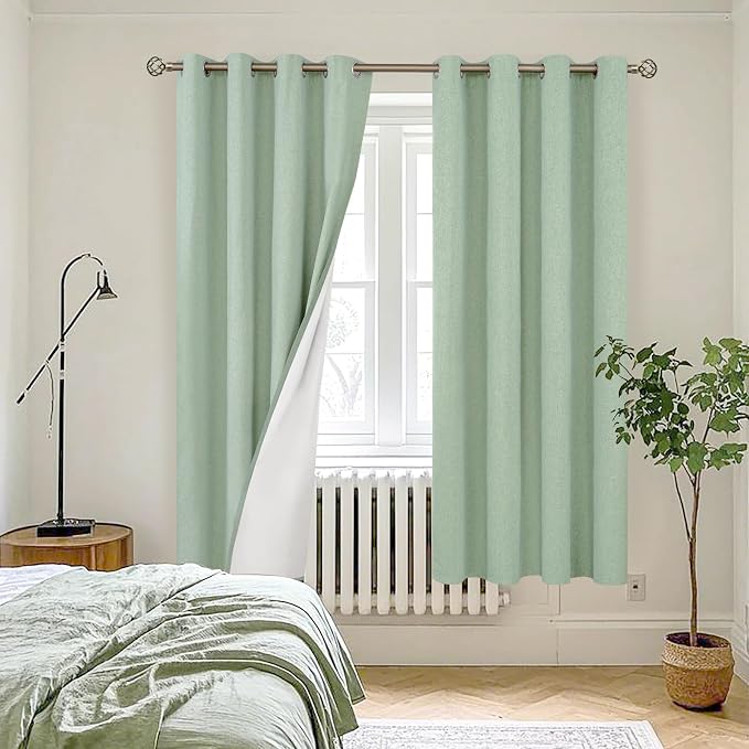 YoungsTex Linen 100% Blackout Curtains 72 Inch Length - Image 2