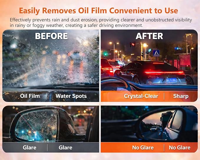 Oil Film Cleaning Brush for Car Windshield, 100g Glass Oil Film Remover - Image 6