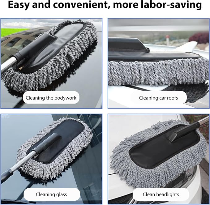 2 PCS Microfiber Car Dusters, Scratch Free Auto Exterior Dust Brust Set - Image 5