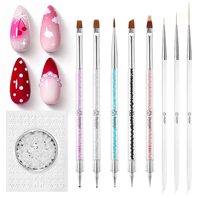 Beetles Nail Art Brushes 8pcs – Crystal Nail Art Tools 5pcs Double-headed Nails - Image 7