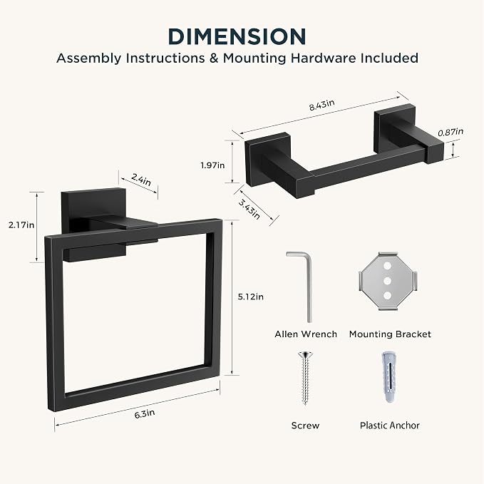 FORIOUS Toilet Paper Holder Set Wall Mount, SUS 304 Stainless Steel Pivoting - Image 7