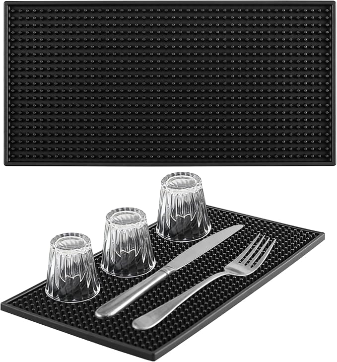 2 Pack Bar Mat, Non Slip Spill Proof Service Mat, Rubber Dish Drying Mat by Unknown