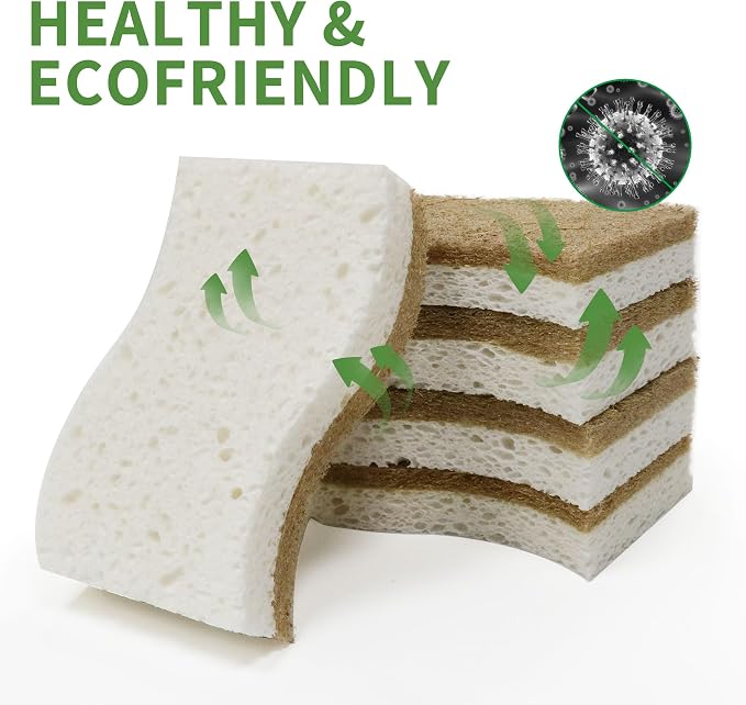16 Pack Biodegradable Natural Kitchen Sponge - Image 4