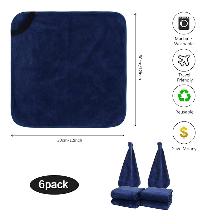 SINLAND Microfiber Facial Cloths Fast Drying Washcloth 12inch x 12inch - Image 7