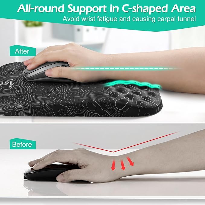 Gimars Upgrade Ergonomic Mouse Pad Wrist Rest - Image 3