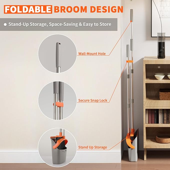 Upgraded Broom and Dustpan Set, Indoor & Outdoor Cleaning - Image 6