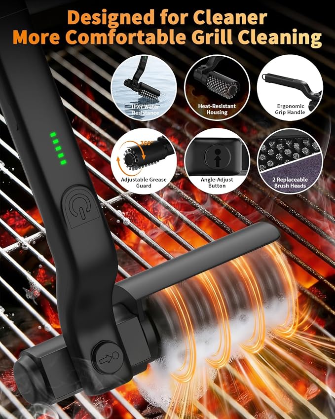 Electric Grill Brush, 3-Speed Rotary BBQ Cleaning Tool - Image 3