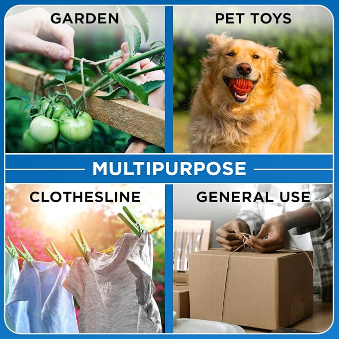 TECEUM Cotton Rope 3/16” – 50 FT – Strong All-Purpose Braided Rope – Natural - Image 7