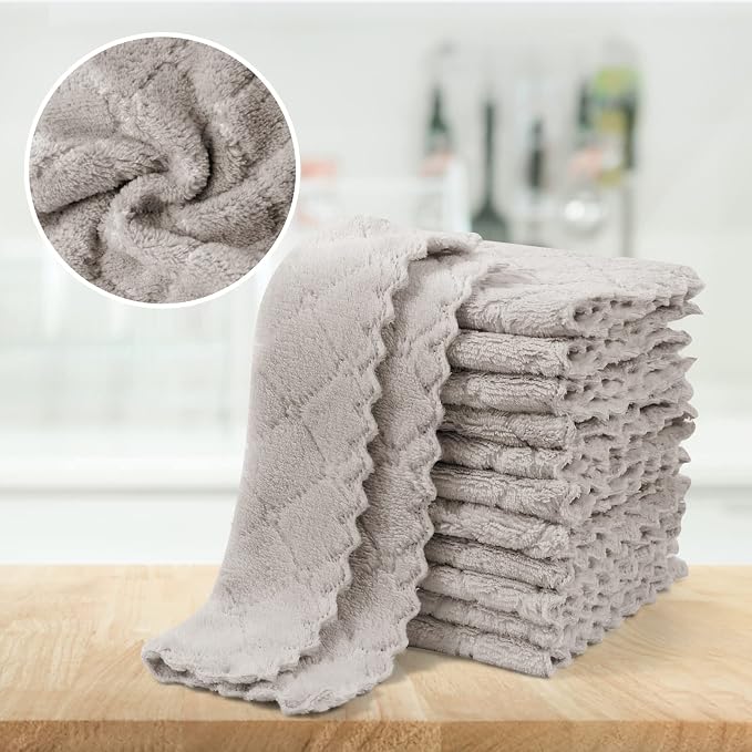 UMANI 12 Pack Kitchen Dish Cloths, Ultra Soft Absorbent Quick Drying Dish Towels - Image 6