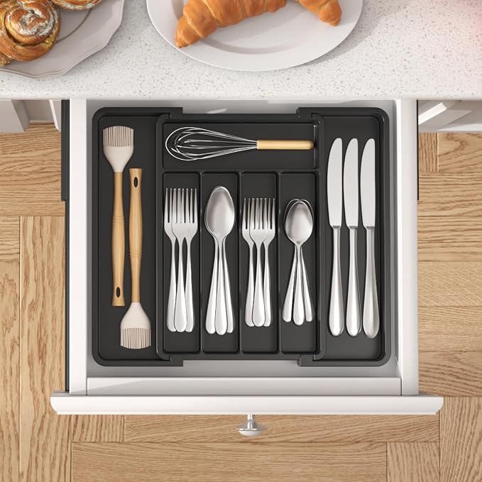 Lifewit Silverware Drawer Organizer, Expandable Utensil Tray - Image 9