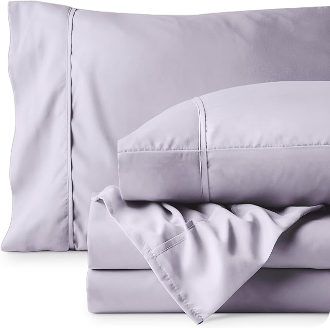 Bare Home Full Sheet Set - 1800 Ultra-Soft Microfiber Full Bed Sheets - Double Brushed - Deep Pockets - Easy Fit - 4 Piece Set - Bed Sheets (Full, Light Lavender)