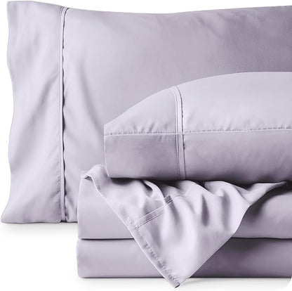 Bare Home Full Sheet Set - 1800 Ultra-Soft Microfiber Full Bed Sheets - Double Brushed - Deep Pockets - Easy Fit - 4 Piece Set - Bed Sheets (Full, Light Lavender)