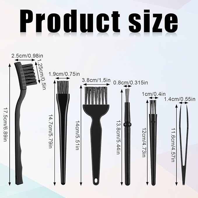 6 Pcs Small Cleaning Brushes for Tight Spaces Mini Electronics Cleaning Brush - Image 2