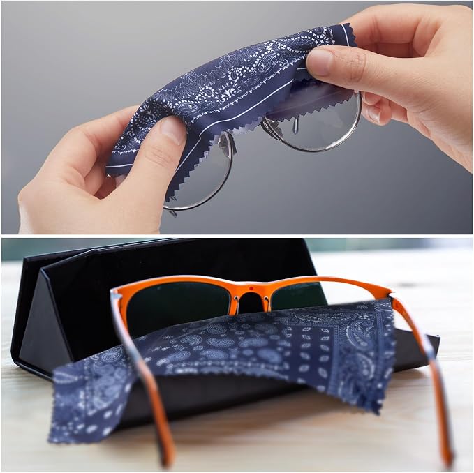 24 Pcs Microfiber Cleaning Cloth Paisley Elegant Flowers Design Glasses - Image 5