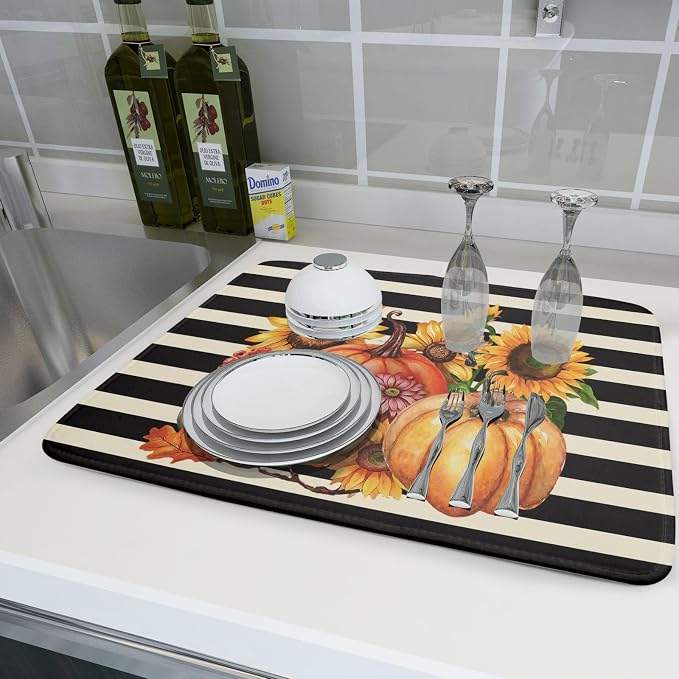 Sunflower Pumpkin Dish Drying Mat - Image 6