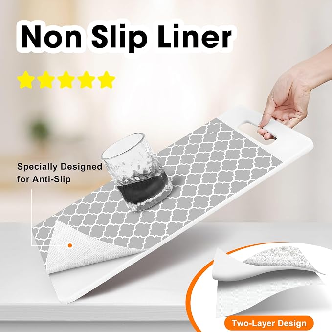 Drawer and Shelf Liner for Kitchen Cabinets Non-Adhesive, Non-Slip Cabinet - Image 2