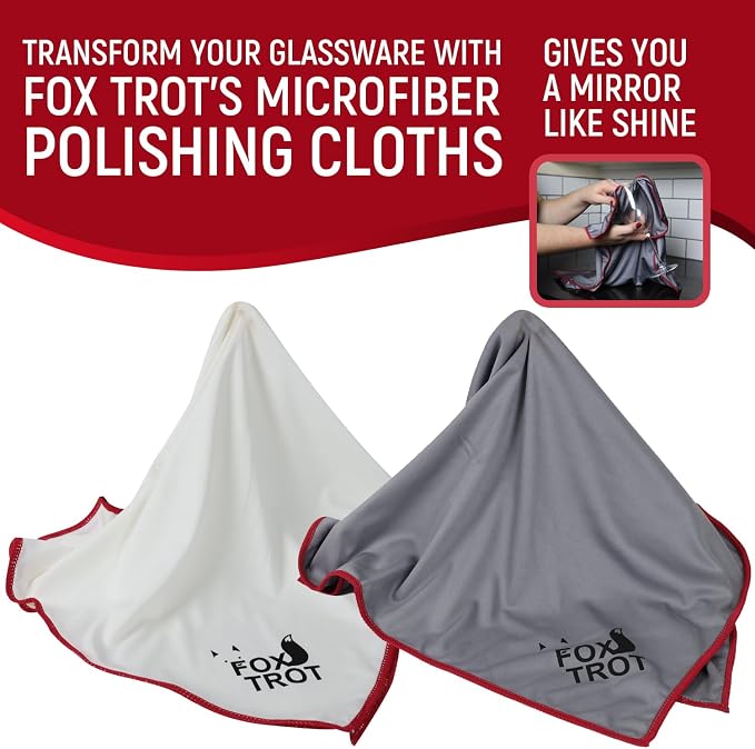 Fox Trot Large Microfiber Polishing Cloths | Streak Free, Lint Free Shine and - Image 3