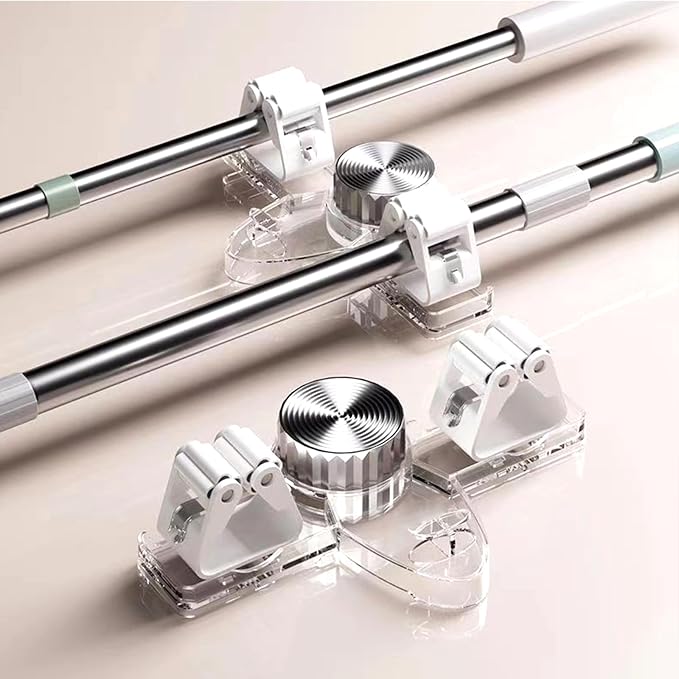 6 Pack Broom Holder Wall Mount Mop Hanger, No Drill Suction Cup Mop Broom - Image 3