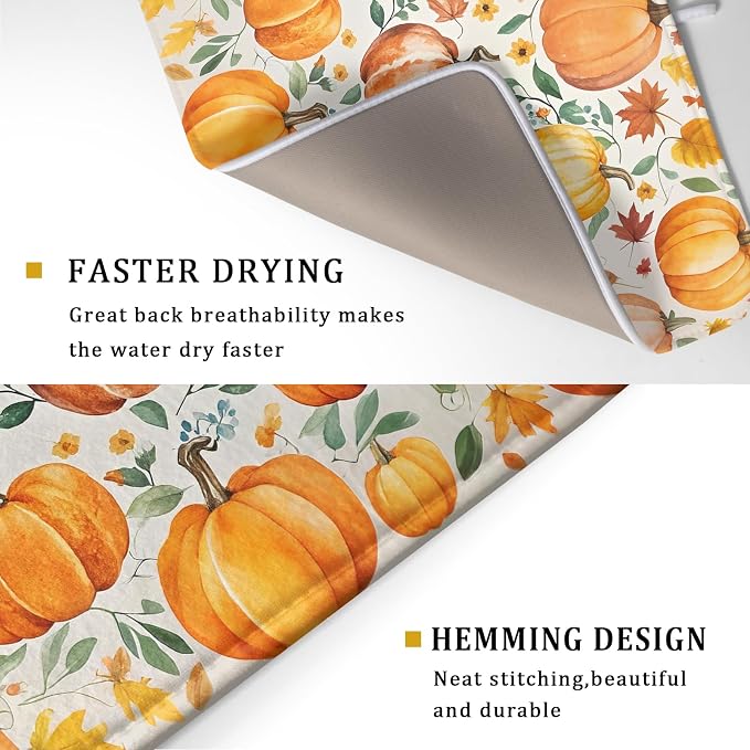 Fall Pumpkin Thanksgiving Dish Drying Mat - Image 3