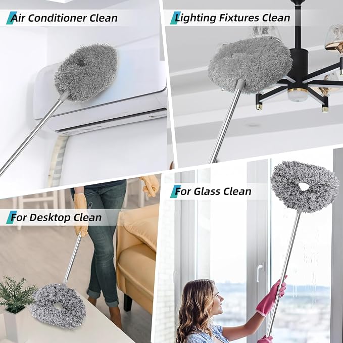 DRQ Ceiling Fan Cleaner Duster, 2 Pack Reusable Microfiber Duster - Image 6