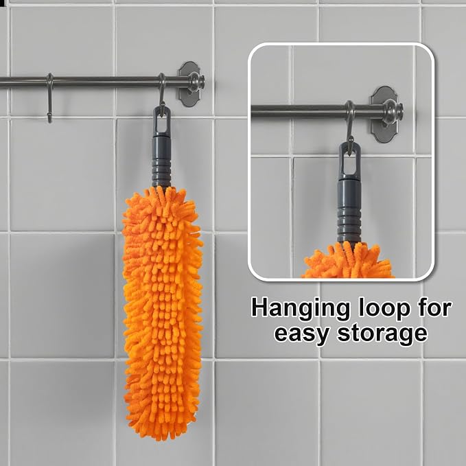 16'' Microfiber Duster with Long Handle, Reusable Detachable Head Duster - Image 7