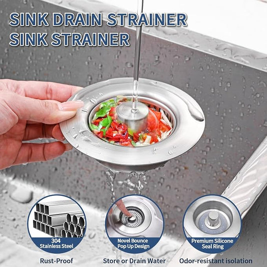 3-in-1 Kitchen Sink Drain Strainer - Image 2
